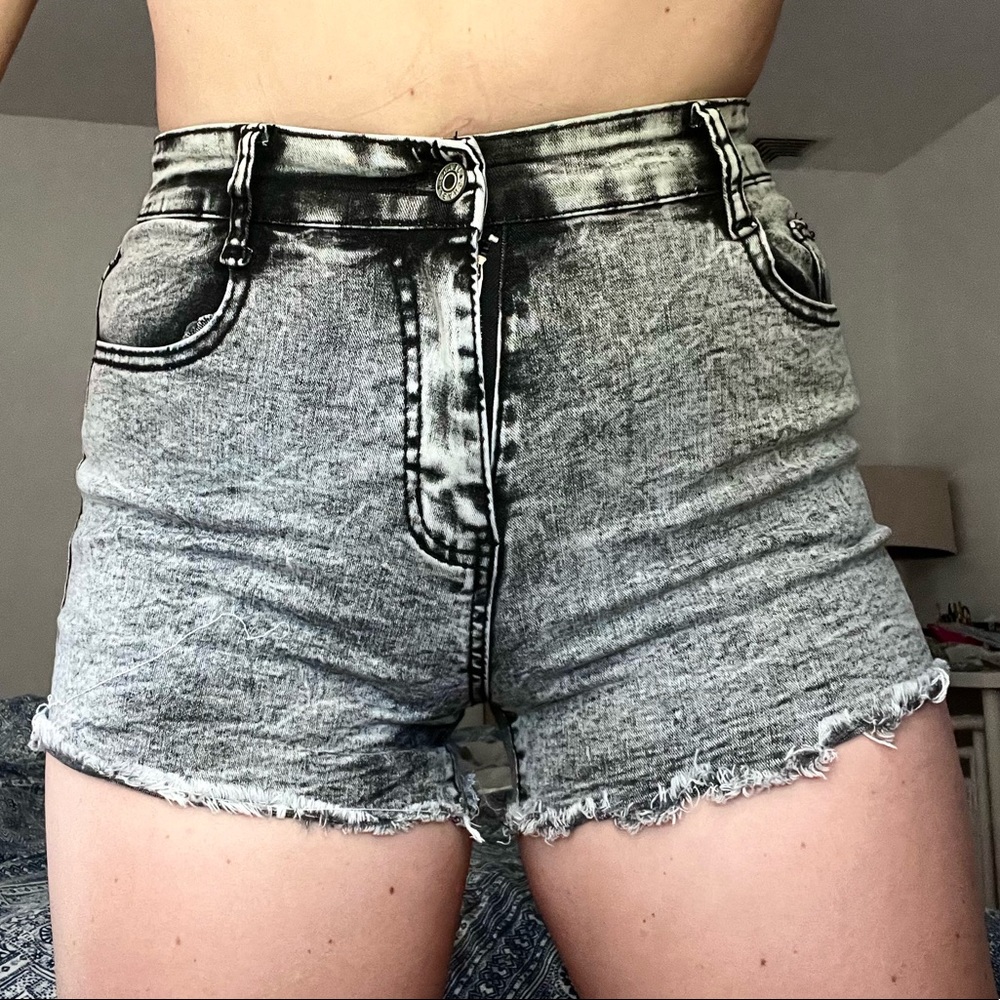 Light wash jean shorts